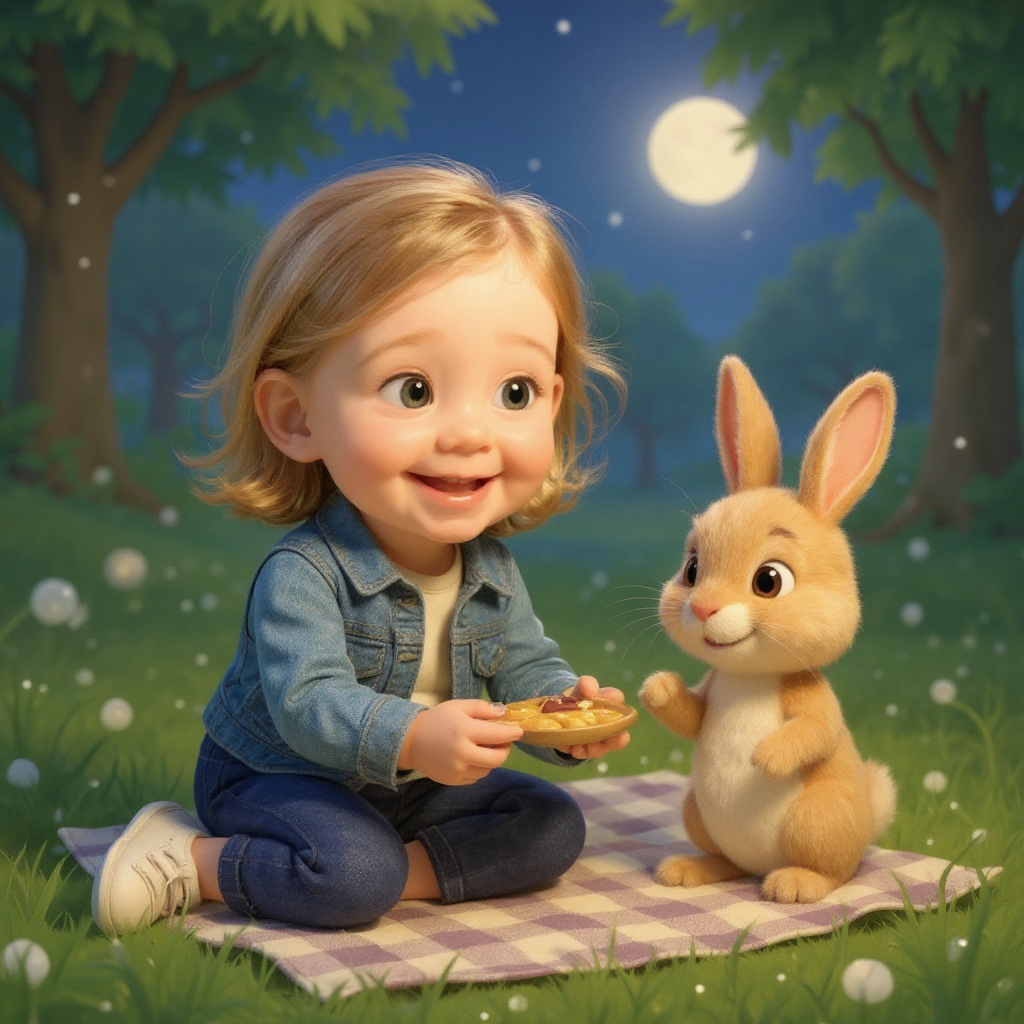 Sample illustrated page from a personalised Once Upon A You book